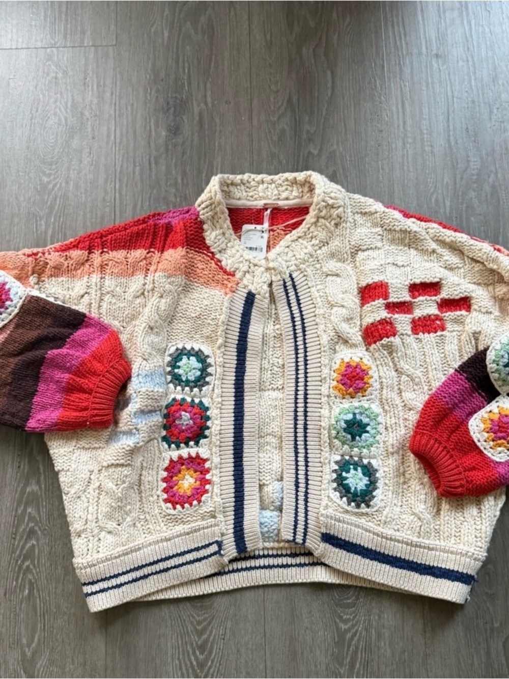 Free People x SAACHI Clear Skies Crochet Cardigan Medium - Picture 2 of 3